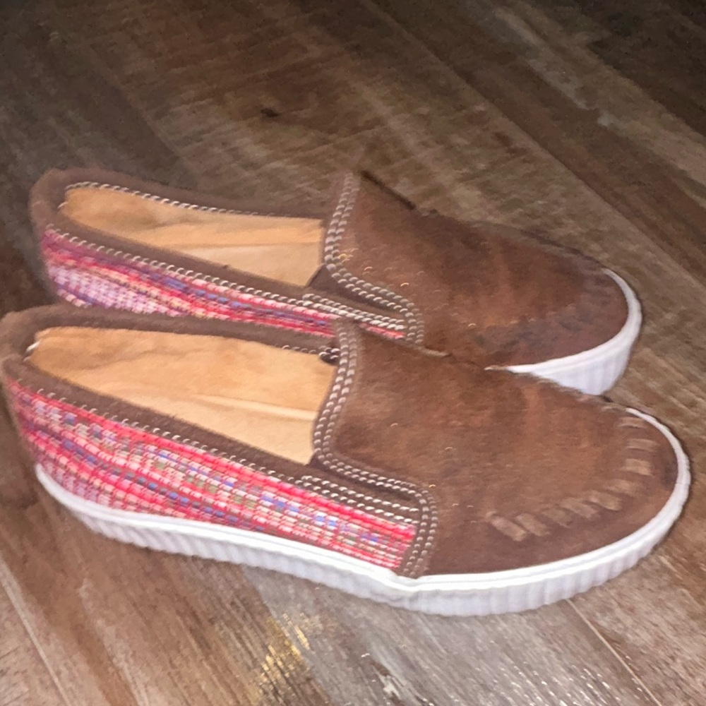 50%offw❤️ Reba by Justin shoes Cognac rainbow  size 7 s35